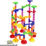 Kiddie Play Marble Run Set for Kids 75 Translucent Marbulous Pieces + 30 Glass Marbles  B07FHKS19D
